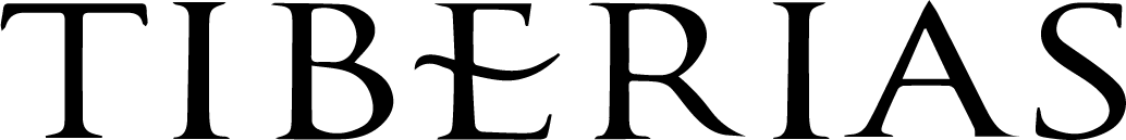 Tiberias wordmark — navy on ivory